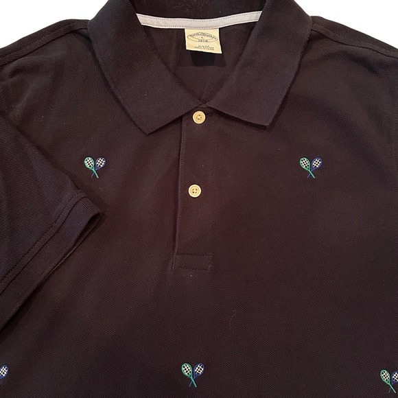 Brooks Brothers Other - Brooks Brothers Embroidered Tennis Polo Men's Large Slim Fit Navy Preppy Classic